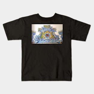 Polychrome handpainted tile panel from Portugal Kids T-Shirt